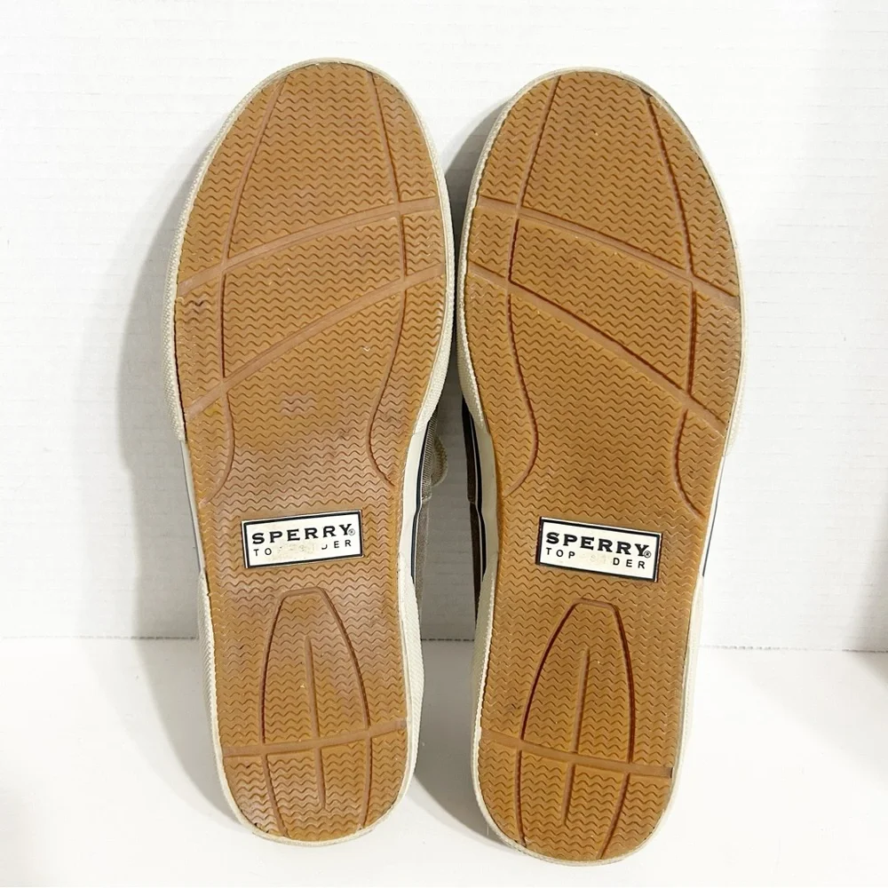 Sperry Topsiders Halyard Gray Washed Light Fade Canvas Lace Up Classic Boat Shoe